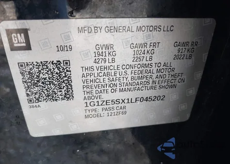 2020 Chevrolet Malibu Fwd Premier z USA, uszkodzony, nr VIN 1G1ZE5SX1LF045202